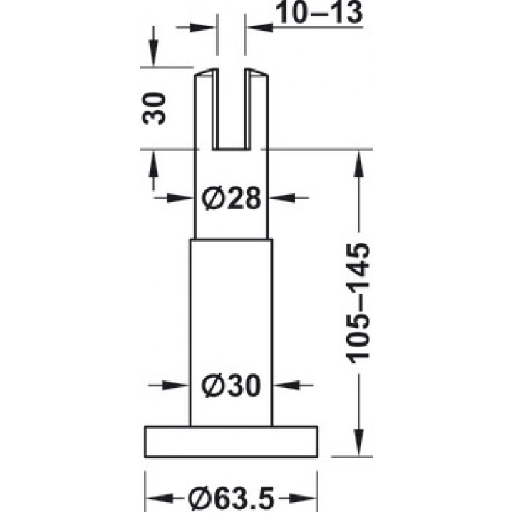 Hafele Paslanmaz WC Kabin Ayağı 135 - 175 mm