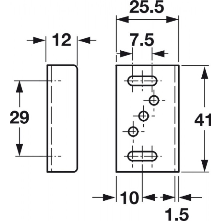 Hafele Köşeli Kilit Karşılığı 41 × 25,5 × 11,5 mm Paslanmaz Çelik