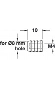 Hafele Yapıştırmalı Plastik Kovan M4 × 10 mm Bej
