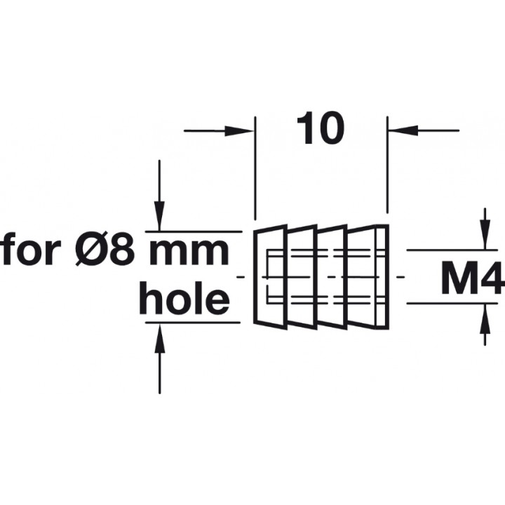 Hafele Yapıştırmalı Plastik Kovan M4 × 10 mm Bej
