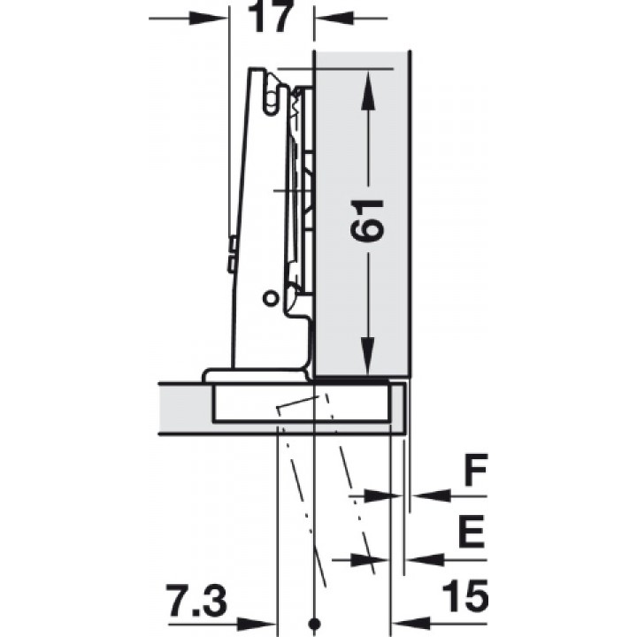 Hafele Metalla 510 A/SM Düz Menteşe Nikel