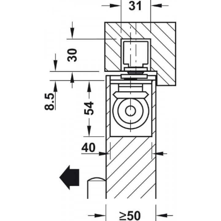 Hafele GEZE BOXER-E Gizli Kapı Kapatıcı Seti Elektromekanik Sabitlemeli EN3-6 Gümüş