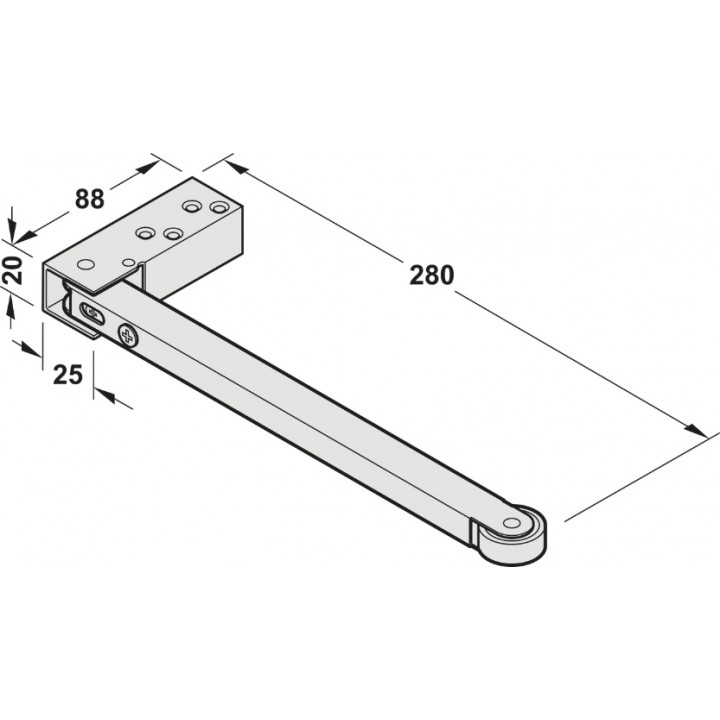 Hafele Kapı Sıralama Mekanizması 280 mm Mat Paslanmaz Çelik