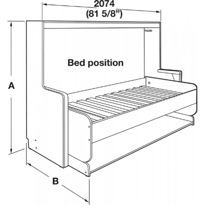 Hafele TAVOLETTO Katlanır Yatak ve Masa Mekanizması 900 × 2000 mm Paslanmaz Çelik
