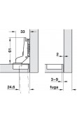 Hafele Metalla 510 S/K Plus Yavaşlatıcılı Kalın Kapak Süper Deve Menteşe 35 mm Nikel