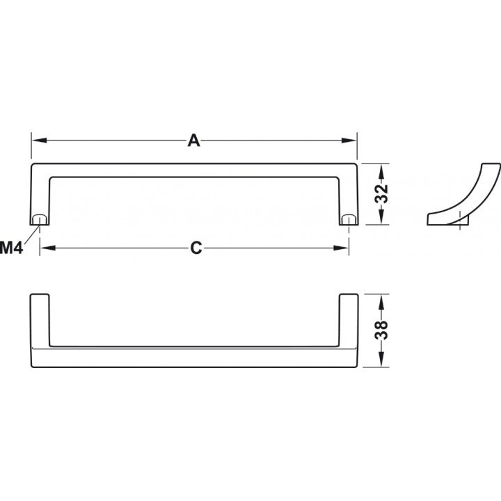 Hafele Deco H2190 Akslı Kulp 64 mm Paslanmaz Çelik