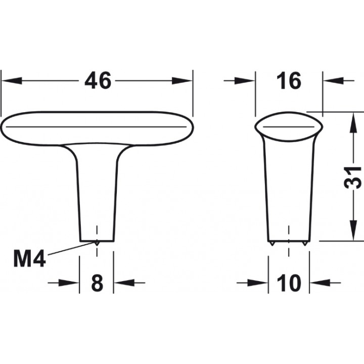 Hafele Deco H2140 Düğme Kulp Mat Beyaz