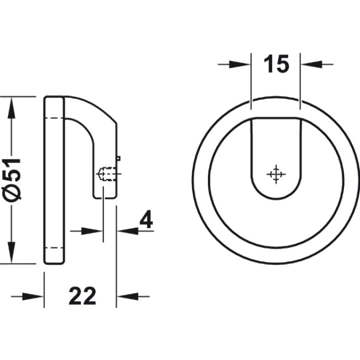 Hafele Deco H2160 Düğme Kulp Grafit