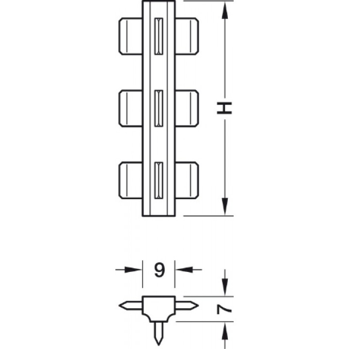 Hafele Matrix Extra DD Çekmece İçi Separatör Bağlantı Parçası 60 mm 3 Taraflı Beyaz
