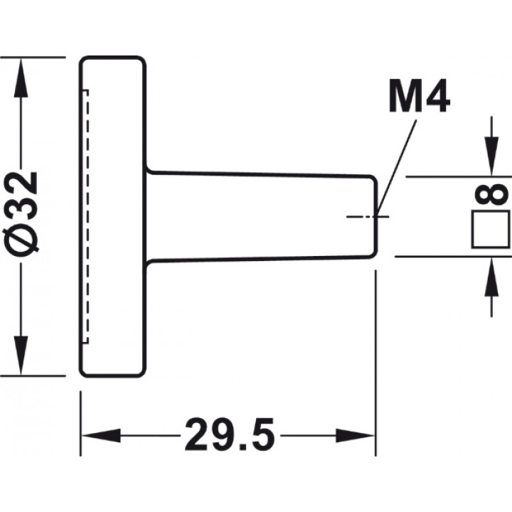 Hafele Deco H2175 Düğme Kulp Mat Siyah