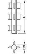 Hafele Matrix Extra DD Çekmece İçi Separatör Bağlantı Parçası 60 mm 3 Taraflı Beyaz