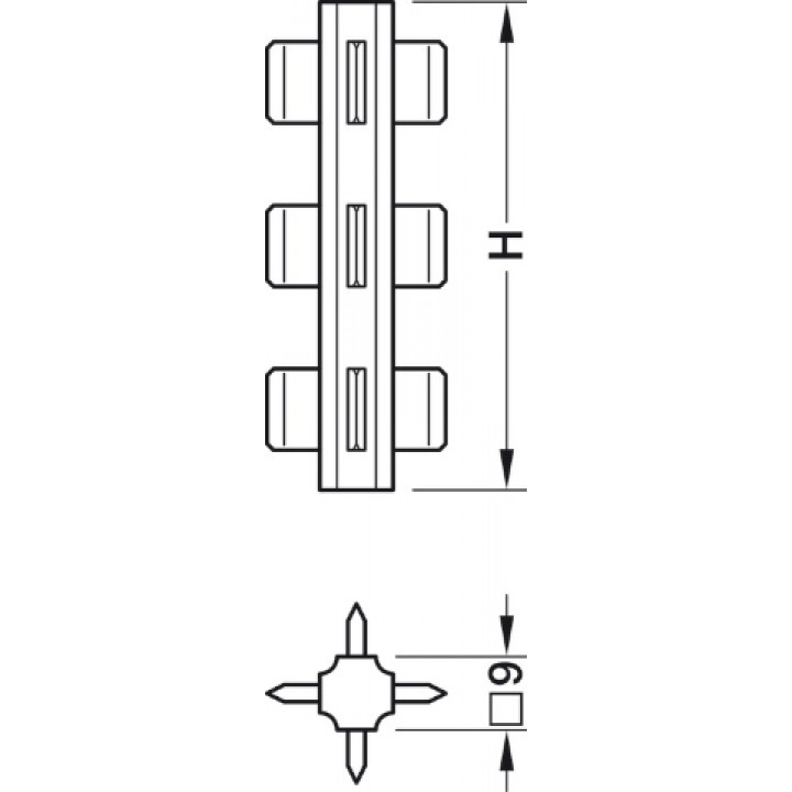 Hafele Matrix Extra DD Çekmece İçi Separatör Bağlantı Parçası 60 mm 3 Taraflı Beyaz
