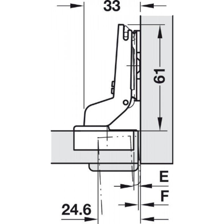 Hafele Metalla 510 S/K Plus Yavaşlatıcılı Kalın Kapak Süper Deve Menteşe 35 mm Nikel