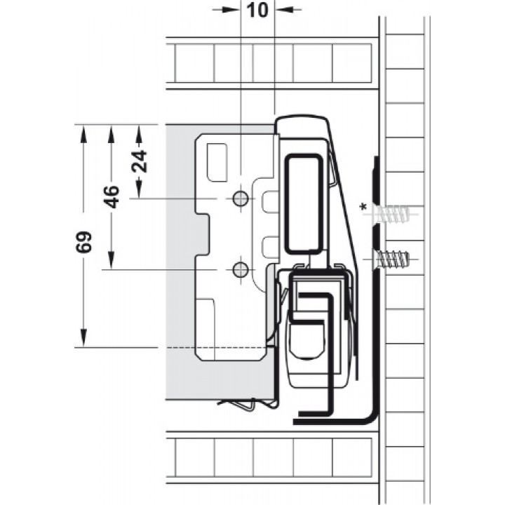 Hafele Matrix Box P Bas-Aç Yavaşlatıcılı Çekmece Sistemi 450 mm Beyaz – 1200 mm