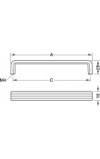 Hafele Deco H2345 Akslı Kulp 160 mm Krom Parlak