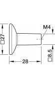 Hafele Deco H2385 Düğme Kulp 27×27 mm Mat Siyah