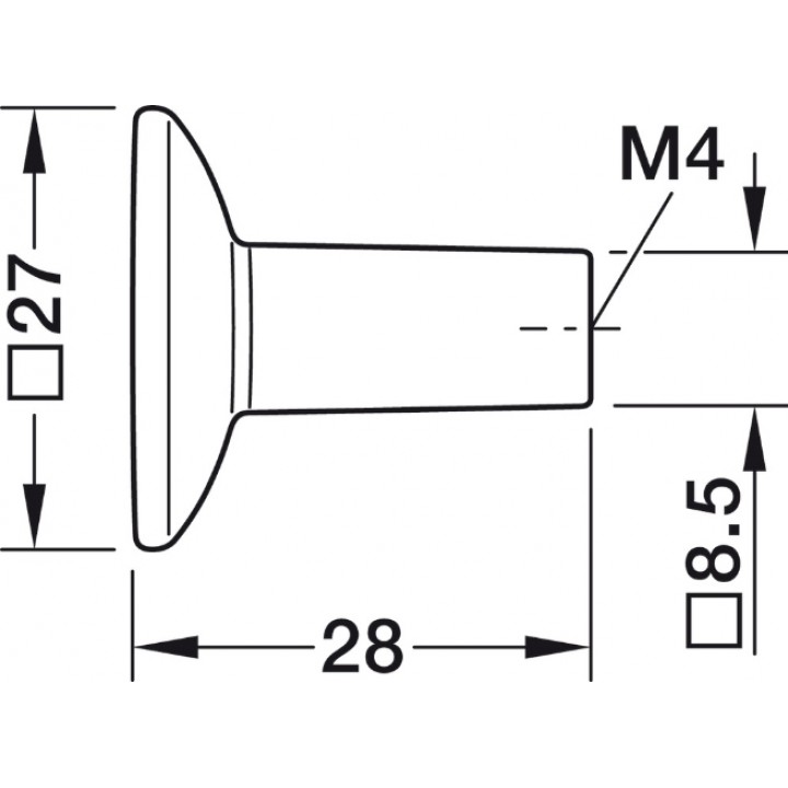 Hafele Deco H2385 Düğme Kulp 27×27 mm Mat Siyah