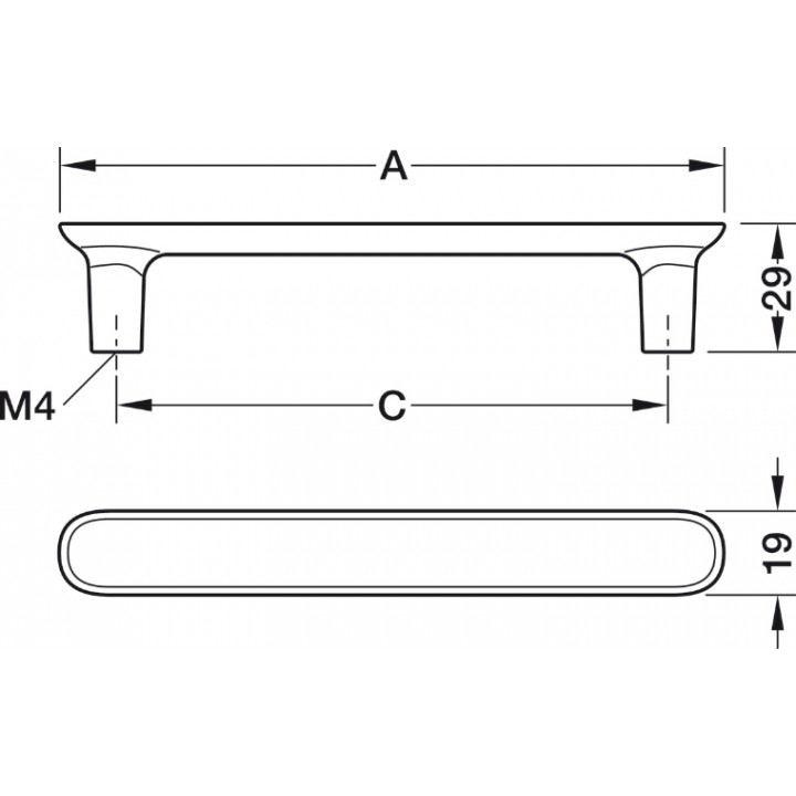 Hafele Deco H2320 Akslı Kulp 160 mm Grafit