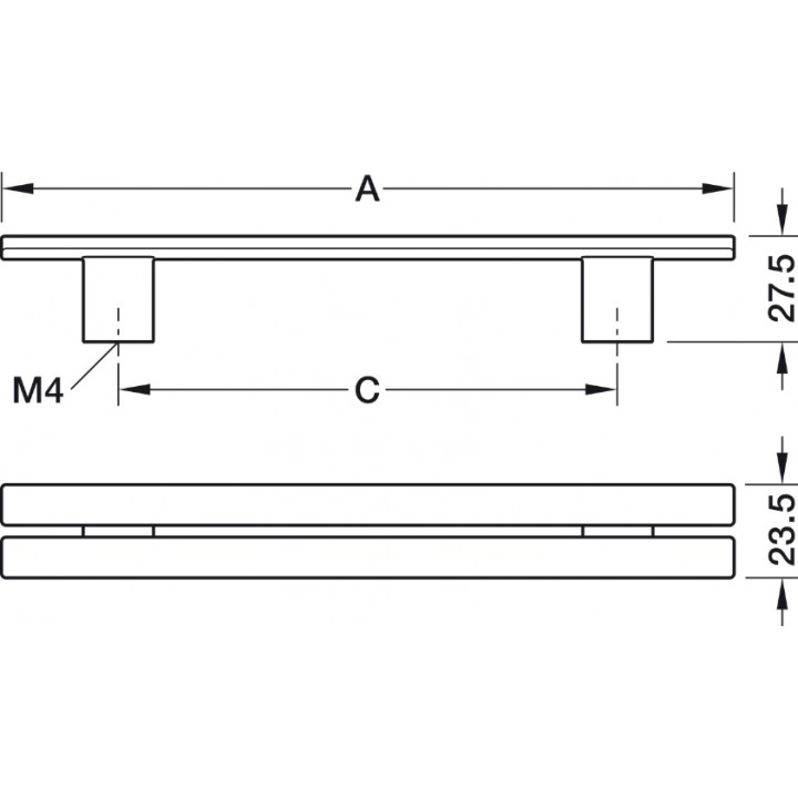 Hafele Deco H2360 Akslı Kulp 192 mm Mat Siyah