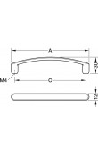 Hafele Deco H2370 Akslı Kulp 128 mm Krom Parlak