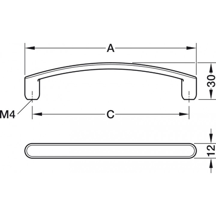 Hafele Deco H2370 Akslı Kulp 128 mm Krom Parlak