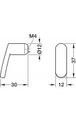 Hafele Deco H2375 Düğme Kulp 37×12 mm Paslanmaz Çelik