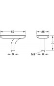 Hafele Deco H2355 Düğme Kulp 52×25 mm Paslanmaz Çelik