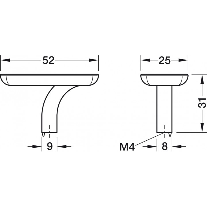 Hafele Deco H2355 Düğme Kulp 52×25 mm Paslanmaz Çelik