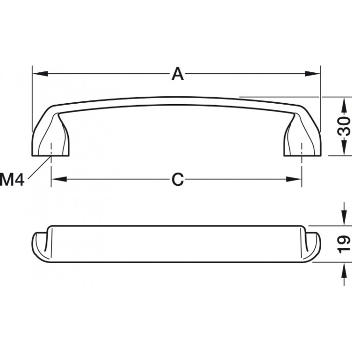 Hafele Deco H2395 Akslı Kulp 128 mm Füme