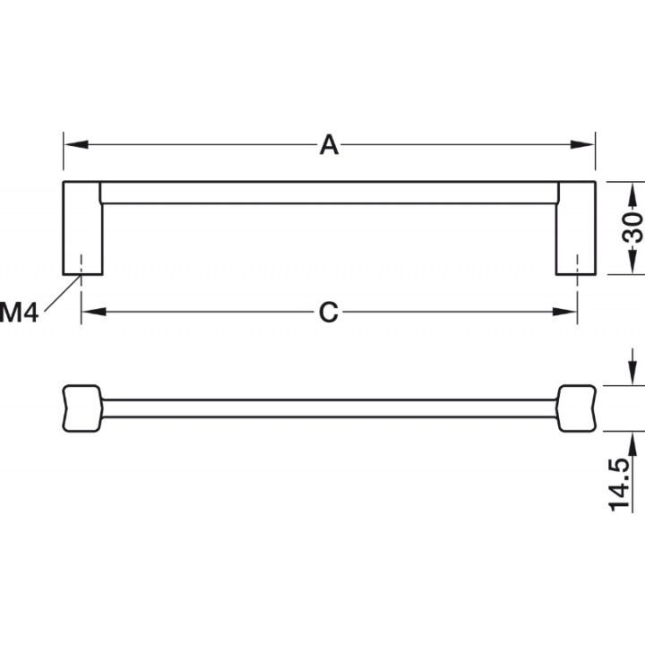 Hafele Deco H2340 Akslı Kulp 160 mm Paslanmaz Çelik