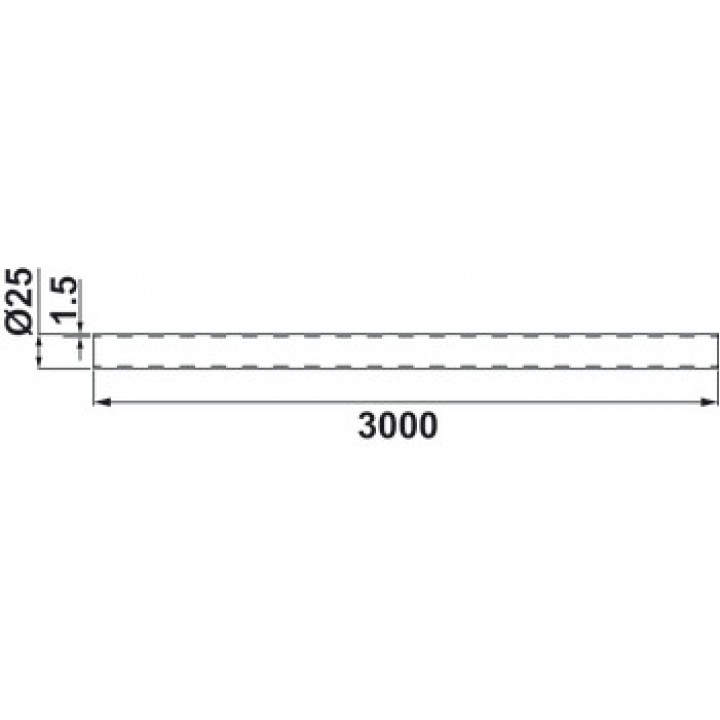 Hafele Wc Kabin  Taşıyıcı Boru 3000mm Mat Paslanmaz Çelik Renk