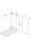 Hafele LETTO 01 Tek Kişilik Dikey Katlanır Yatak Mekanizması 920 × 2000 mm Gri
