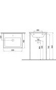Hafele Leonis 60 Etajerli Banyo Lavabosu 60 cm Parlak Beyaz