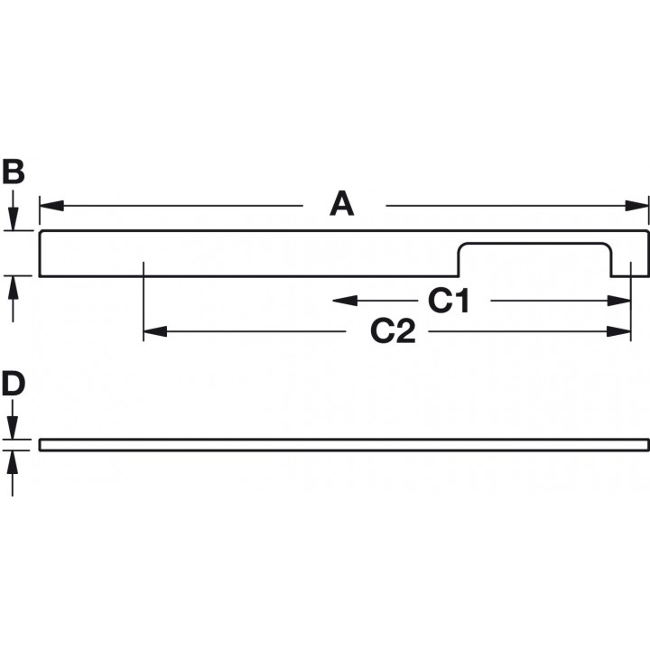Hafele Mia Side 2 Kulp 768 mm Paslanmaz Çelik