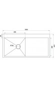 Hafele Novara Plus 01 1 Gözlü Sol Damlalıklı Paslanmaz Çelik Eviye 1000x510 mm
