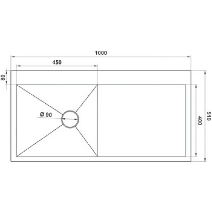 Hafele Novara Plus 01 1 Gözlü Sağ Damlalıklı Paslanmaz Çelik Eviye 1000x510 mm