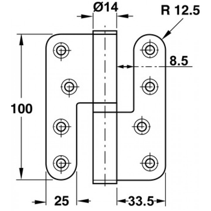 Hafele Kapı Menteşesi BH03 Çıkabilen Tip Yaprak Antik Bronz Çelik 100mm Sağ