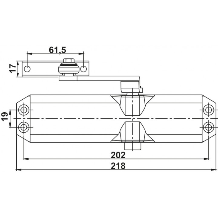 Hafele DC401 Kapı Kapatıcı Sabitlemeli EN2-4 Mat Siyah