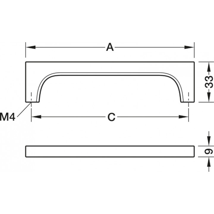 Hafele Deco H2530 Akslı Kulp 160 mm Mat Siyah