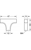Hafele Deco H2535 Düğme Kulp 47 × 9 mm Paslanmaz Çelik