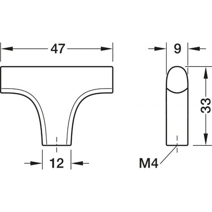 Hafele Deco H2535 Düğme Kulp 47 × 9 mm Paslanmaz Çelik