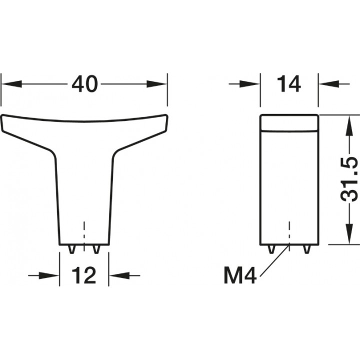 Hafele Deco H2545 Düğme Kulp 40 × 14 mm Paslanmaz Çelik