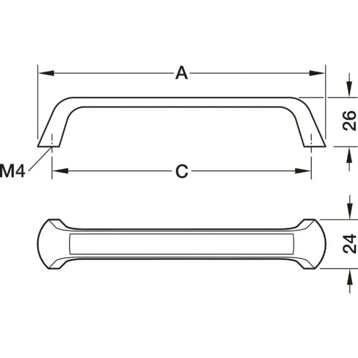 Hafele Deco H2555 Akslı Kulp 128 mm Zeytin Gri