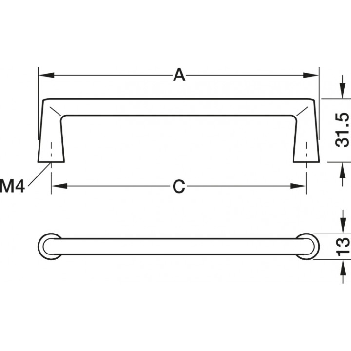 Hafele Deco H2565 Akslı Kulp 128 mm Paslanmaz Çelik