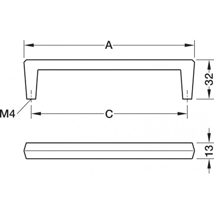 Hafele Deco H2585 Akslı Kulp 96 mm Paslanmaz Çelik