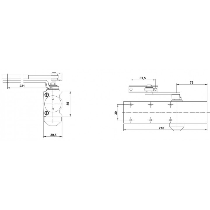 Hafele DC501 Kapı Kapatıcı Sabitlemesiz EN2-5 Gümüş