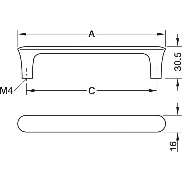 Hafele Deco H2520 Akslı Kulp 128 mm Siyah Meşe