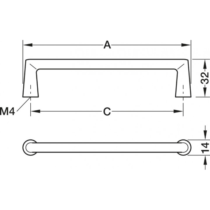 Hafele Deco H2565 Akslı Kulp 128 mm Siyah Meşe
