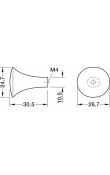 Hafele Deco H2525 Düğme Kulp 27 mm Siyah Meşe