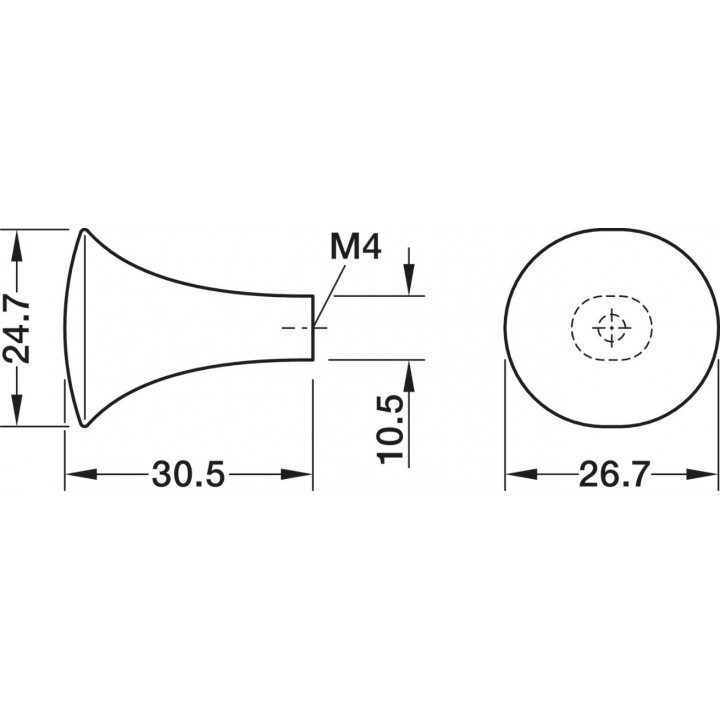 Hafele Deco H2525 Düğme Kulp 27 mm Siyah Meşe